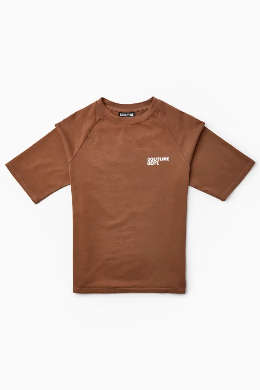 Heavyweight Oversized Couture Dept T-Shirt - Dark Brown made by B Couture