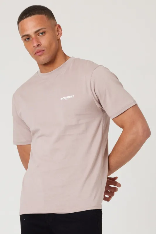 Boston Street Regular Fit Cotton T-Shirt - Beige made by B Couture