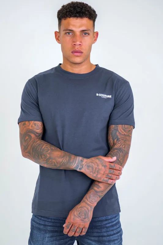 Boston Street Regular Fit Cotton T-Shirt - Navy made by B Couture