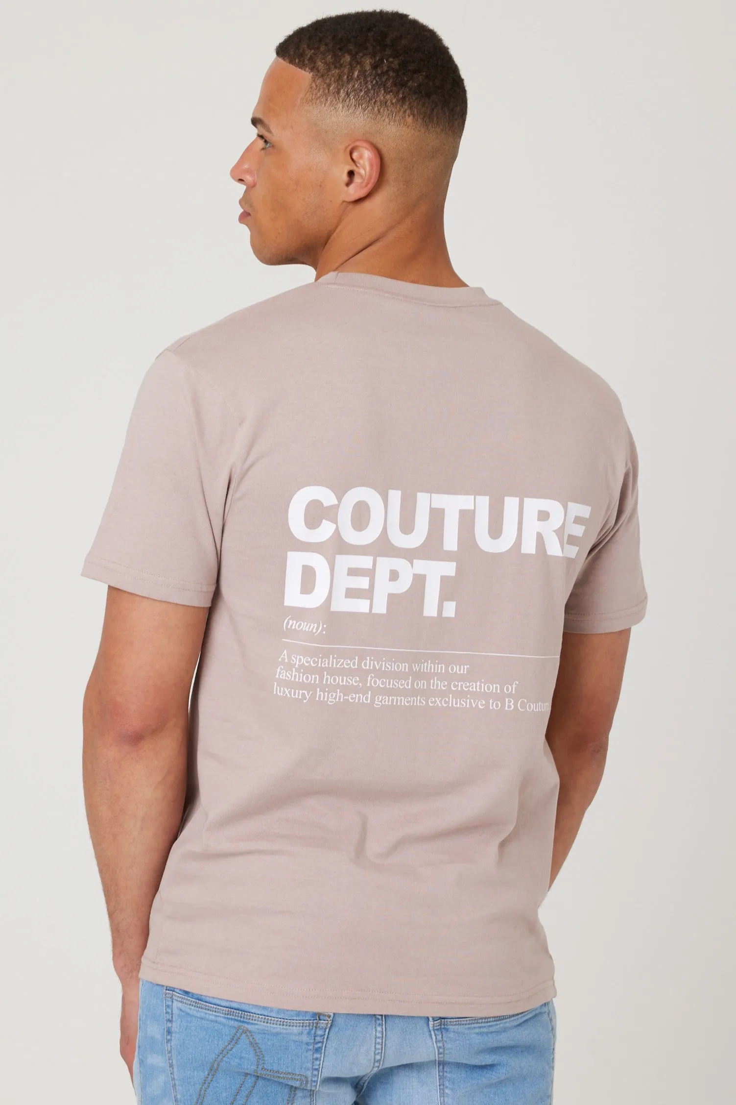 Haydon Walk Regular Fit Cotton T-Shirt - Beige sold by B Couture product image thumbnail 4