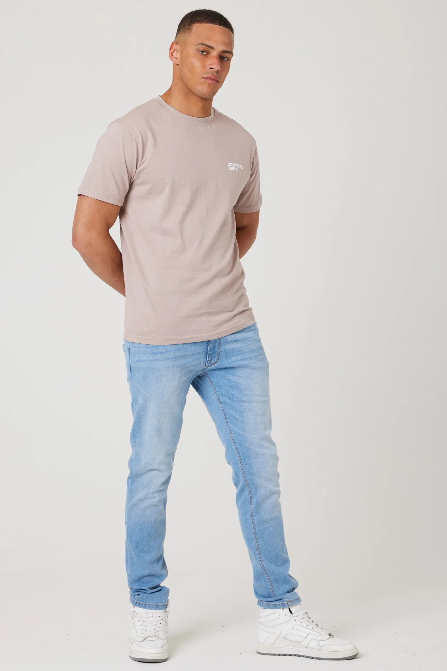 Haydon Walk Regular Fit Cotton T-Shirt - Beige sold by B Couture product image thumbnail 2