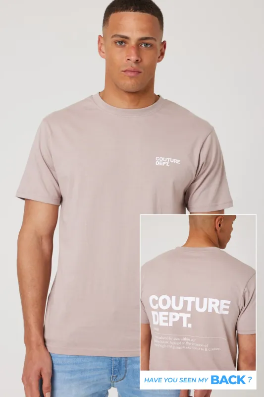 Haydon Walk Regular Fit Cotton T-Shirt - Beige sold by B Couture