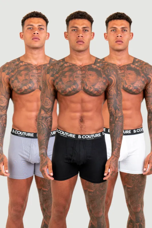 Torrington 3-Pack Boxers - Black/Grey/White sold by B Couture