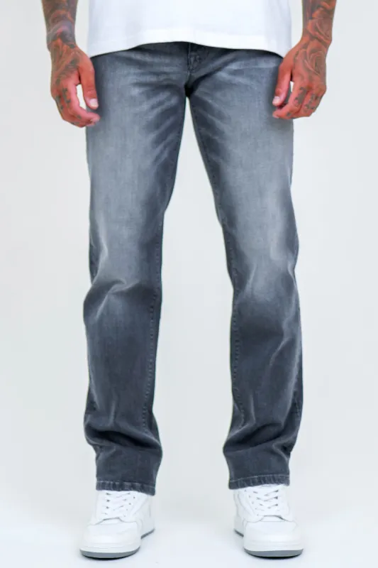 Beckenham Straight Leg Jeans - Grey sold by B Couture