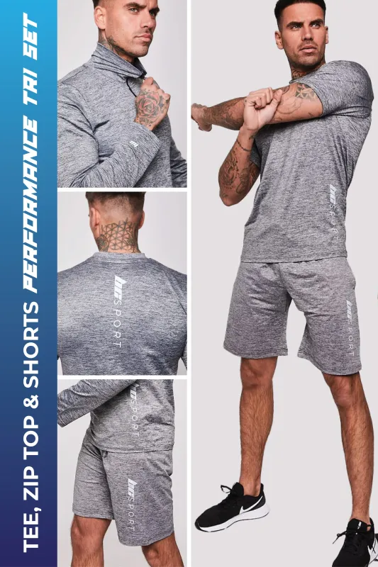 Tufnell Park Triple Set Activewear - Grey sold by B Couture