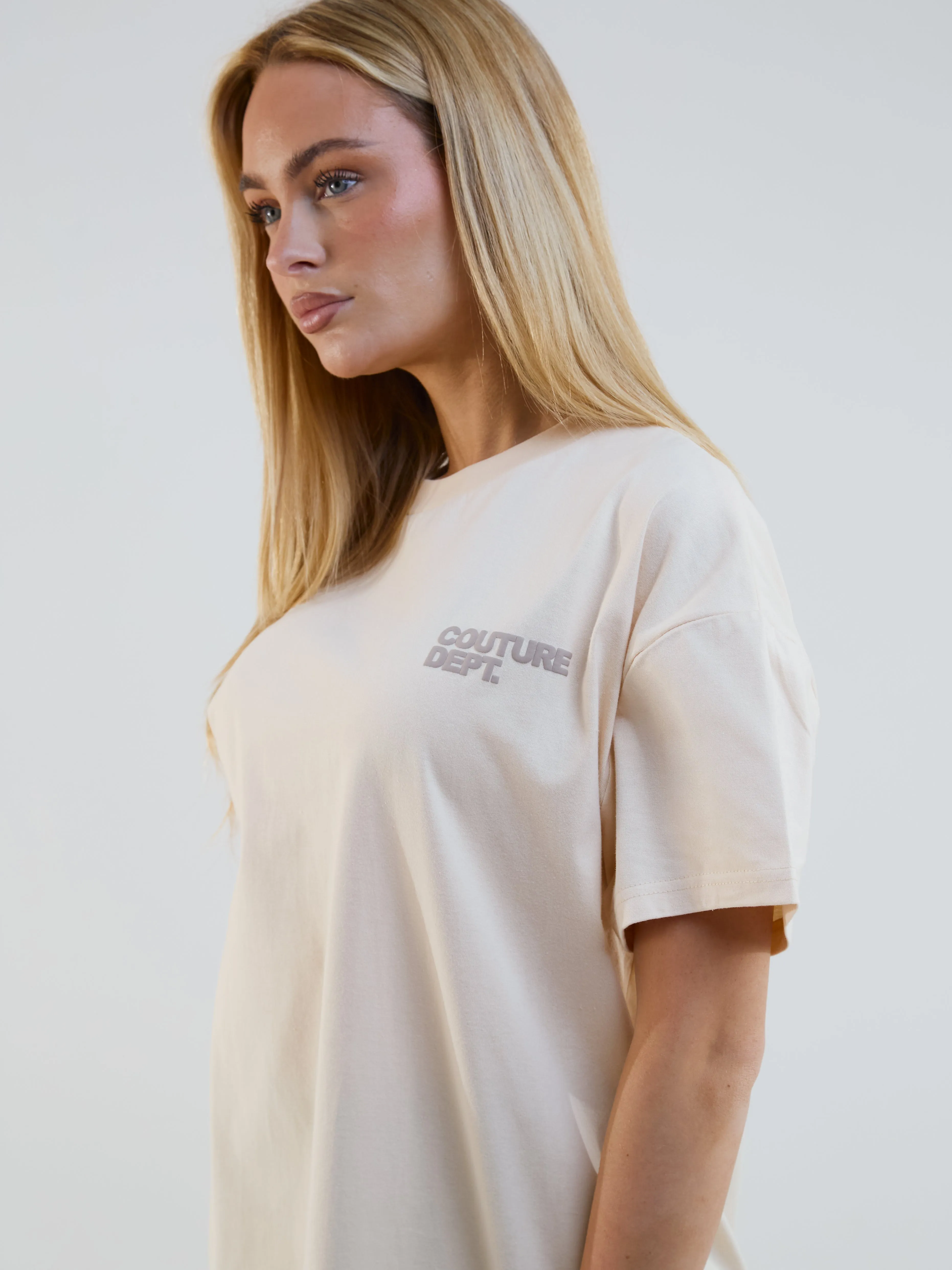 Shadow Cycling Shorts & T-Shirt Set - Oatmeal/Mocha sold by B Couture product image thumbnail 4