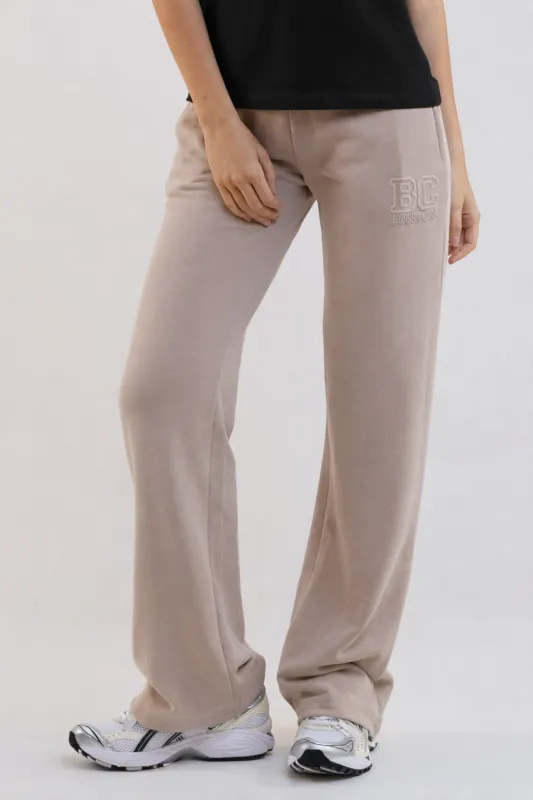 Storm Wide Leg Jogger - Stone made by B Couture