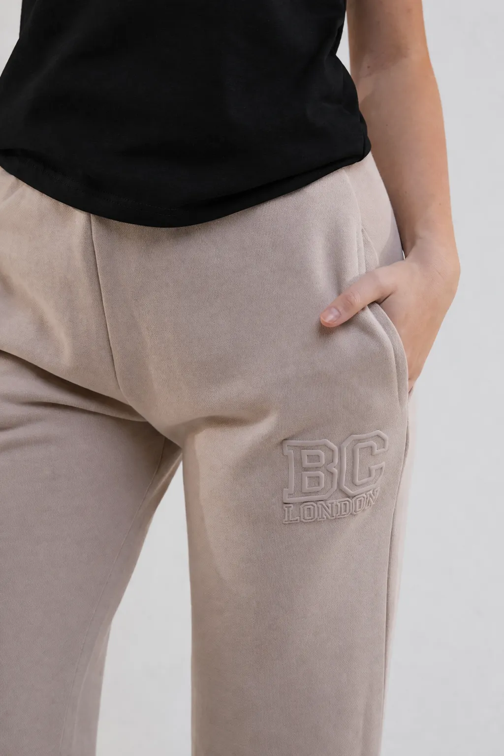 Storm Wide Leg Jogger - Stone sold by B Couture product image thumbnail 4