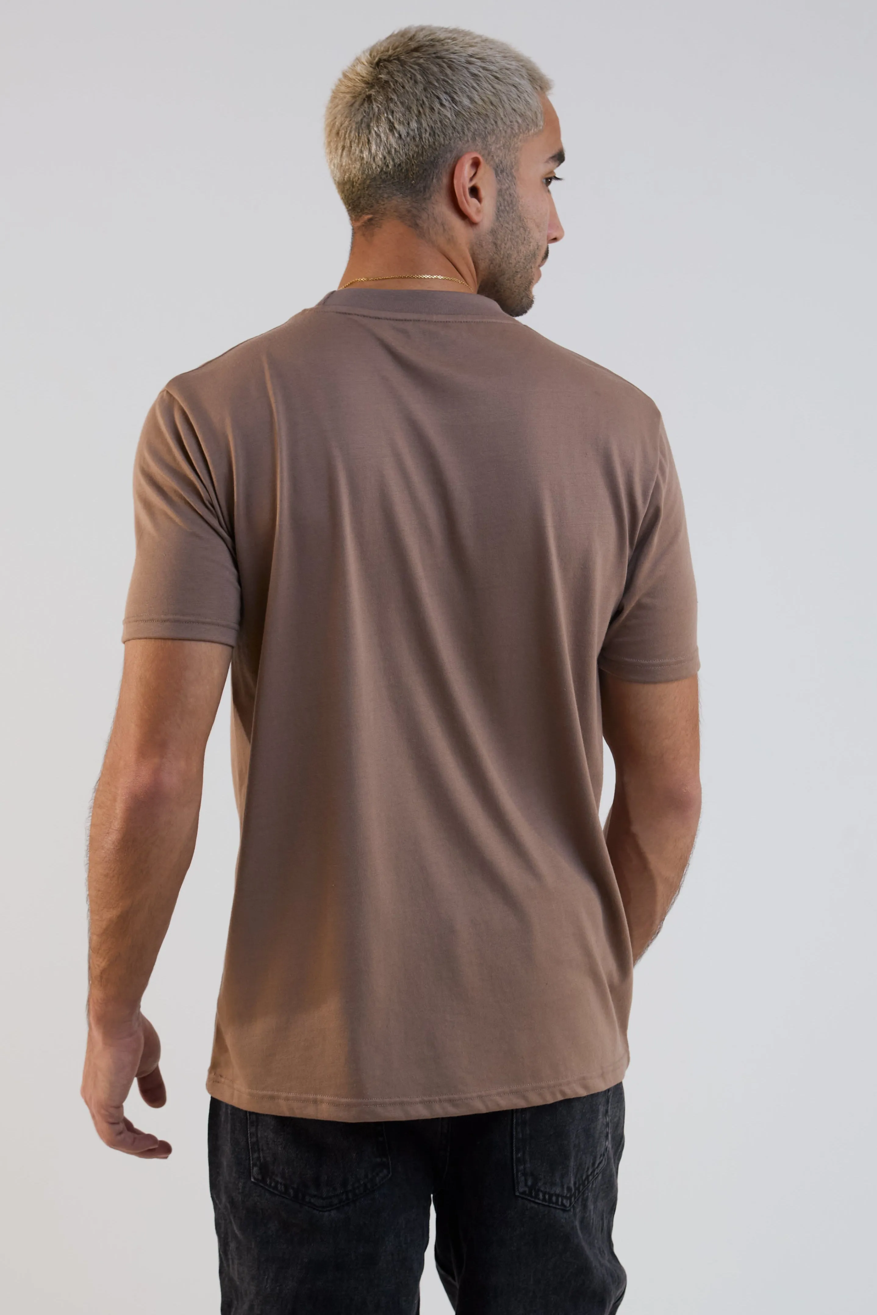 Redbridge Regular Fit Cotton T-Shirt - Brown sold by B Couture product image thumbnail 3