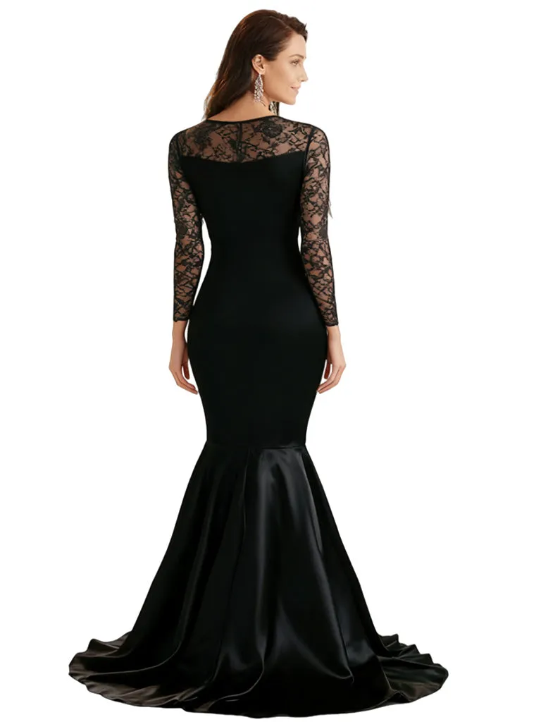 Elegant Mermaid V-neck Lace Long Sleeves Mother of the Brides Dresses sold by ChicSew product image thumbnail 2