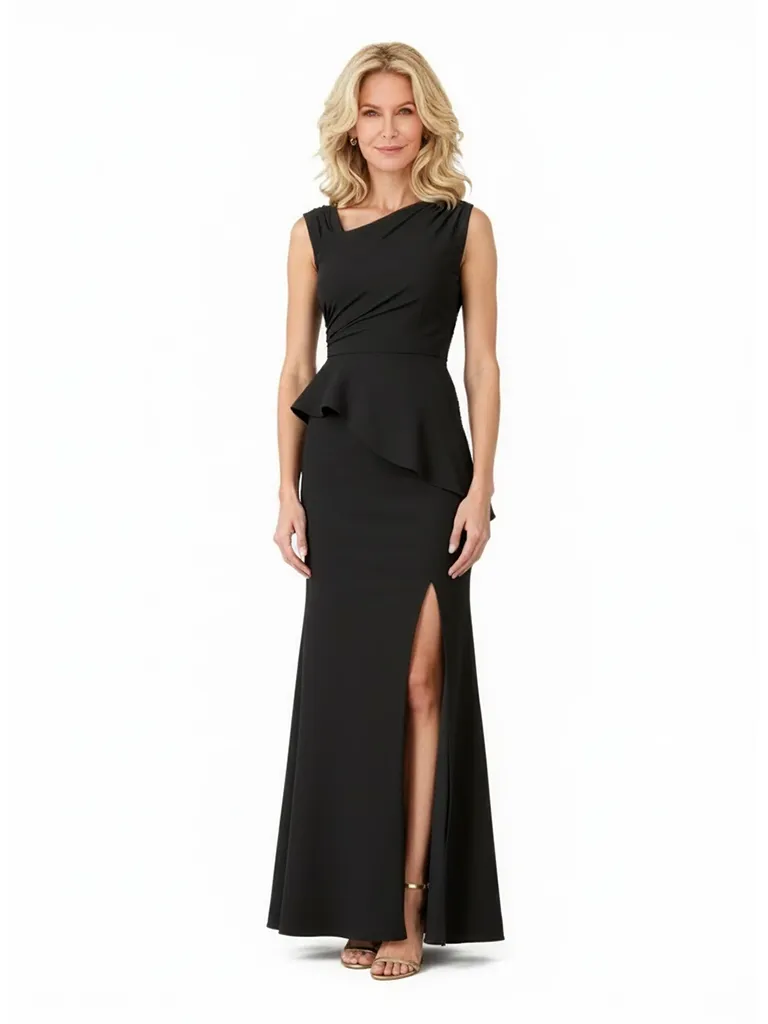 Elegant Asymmetric Neckline Chiffon Mermaid Long Mother of the Brides Dresses Side Slit sold by ChicSew