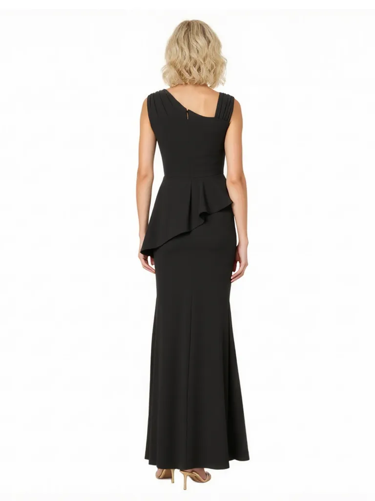 Elegant Asymmetric Neckline Chiffon Mermaid Long Mother of the Brides Dresses Side Slit sold by ChicSew product image thumbnail 2