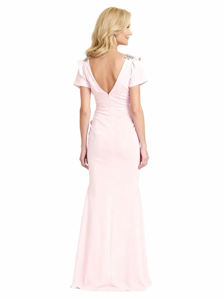 Trendy Cap Sleeves V-Neck Satin Mermaid Long Mother of the Brides Dresses sold by ChicSew product image thumbnail 2