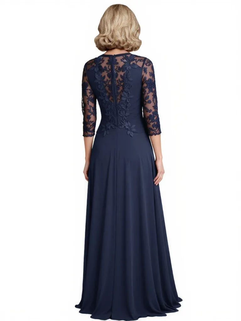 Stylish Lace Half Sleeves Chiffon A-Line Mother Of The Bride and Groom Dresses sold by ChicSew product image thumbnail 2