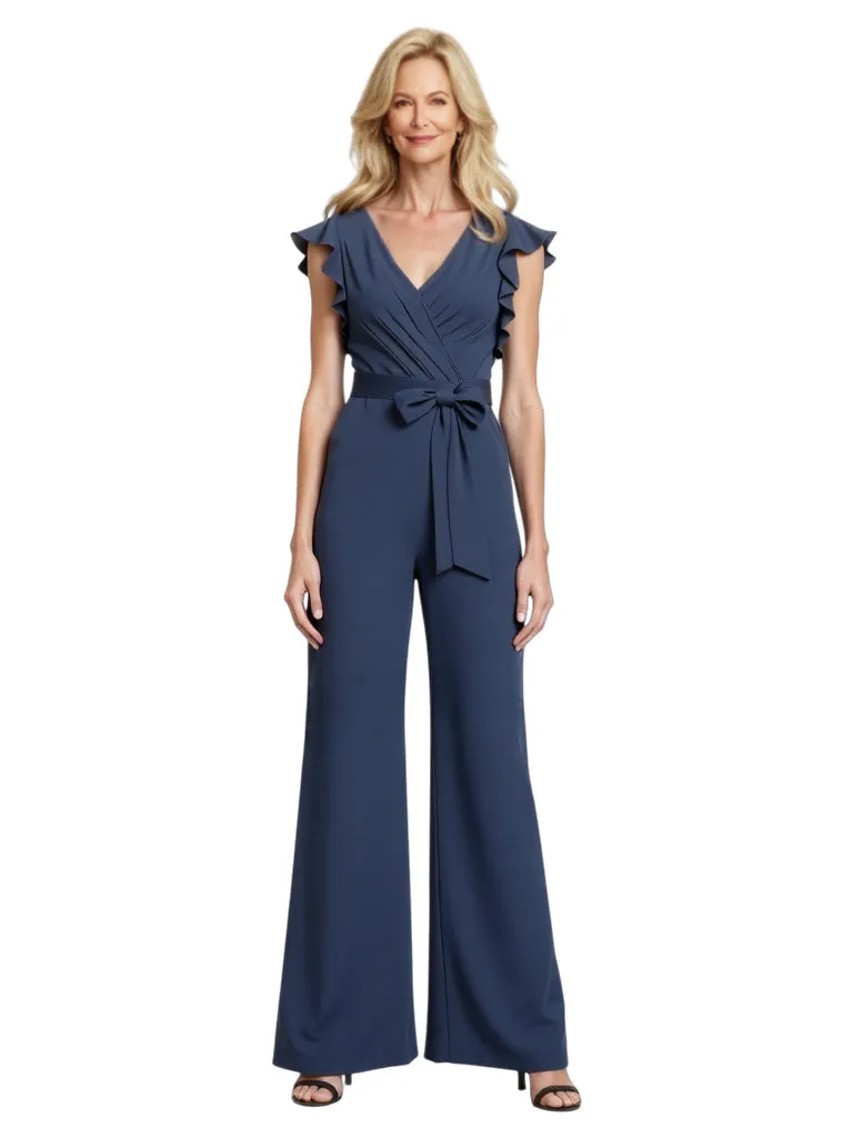 Elegant V-Neck Cap Sleeves Chiffon Women's Jumpsuit For Mother Of The Bride sold by ChicSew