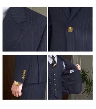 Black Casual Men's 3 pieces Suit Wide Peak Lapel Flat Tuxedo CN498 sold by ChicSew product image thumbnail 2