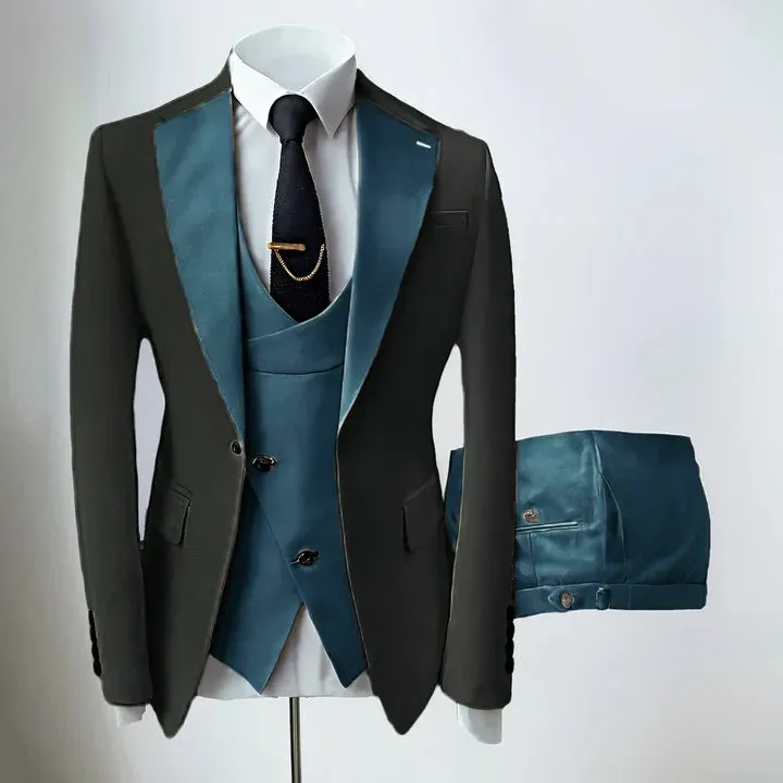 Teal Mens' formal Suits Slim Fit Notch Lapel suit 3 Pieces Suit CN496 sold by ChicSew
