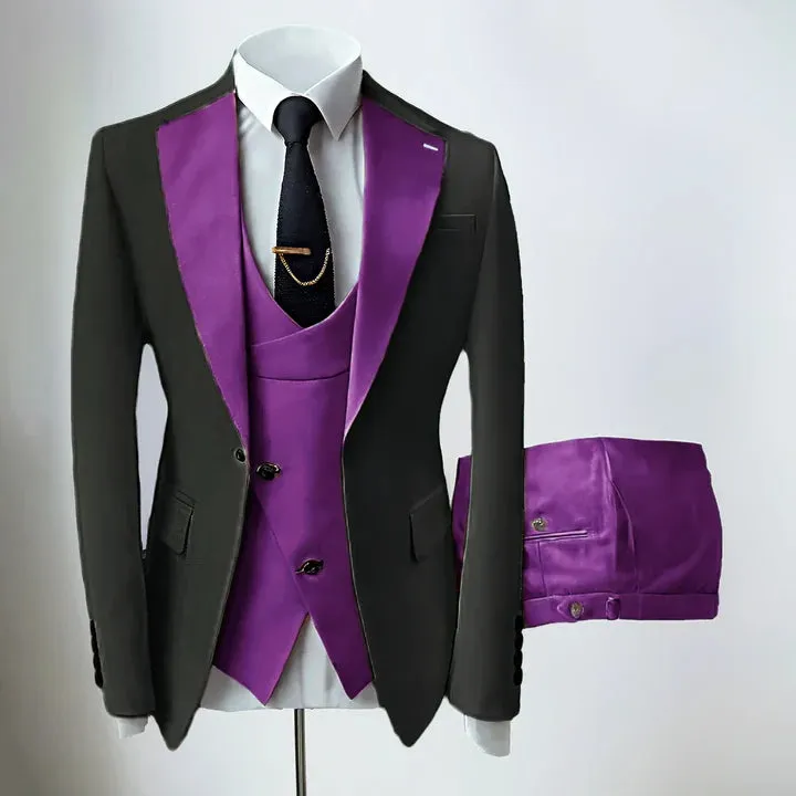 Purple Mens' formal Suits Slim Fit Notch Lapel suit 3 Pieces Suit CN487 sold by ChicSew