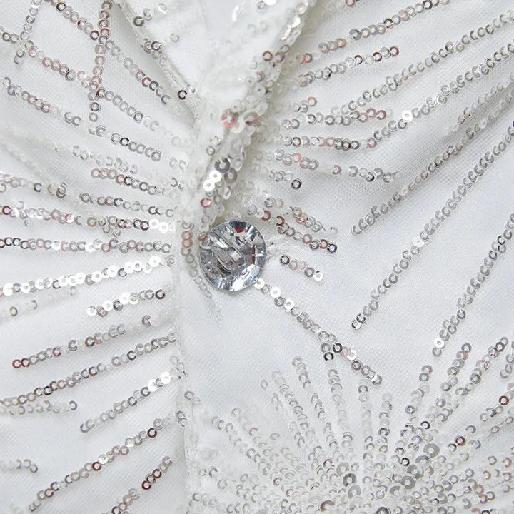 Men's Slim Fit Tuxedo Jacket Embroidery Sequin Jacket 2 Color CN454 sold by ChicSew product image thumbnail 4