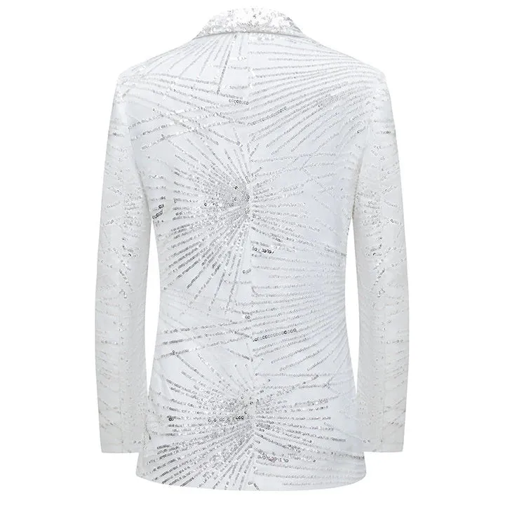 Men's Slim Fit Tuxedo Jacket Embroidery Sequin Jacket 2 Color CN454 sold by ChicSew product image thumbnail 2