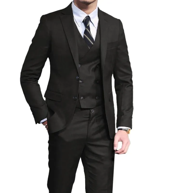 White Casual Men's 3 Pieces Mens Suit Regular Fit Notch Lapel Tuxedos (Blazer+vest+Pants) CN434 made by ChicSew