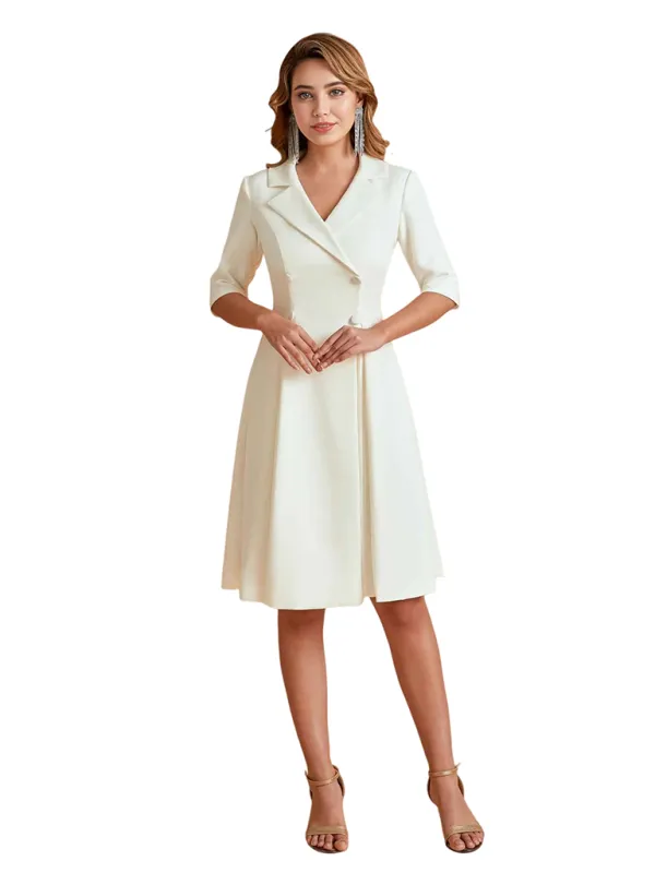 Elegant Half Sleeves Mother of the Bride Dresses With a Lapel Collar For Women sold by ChicSew