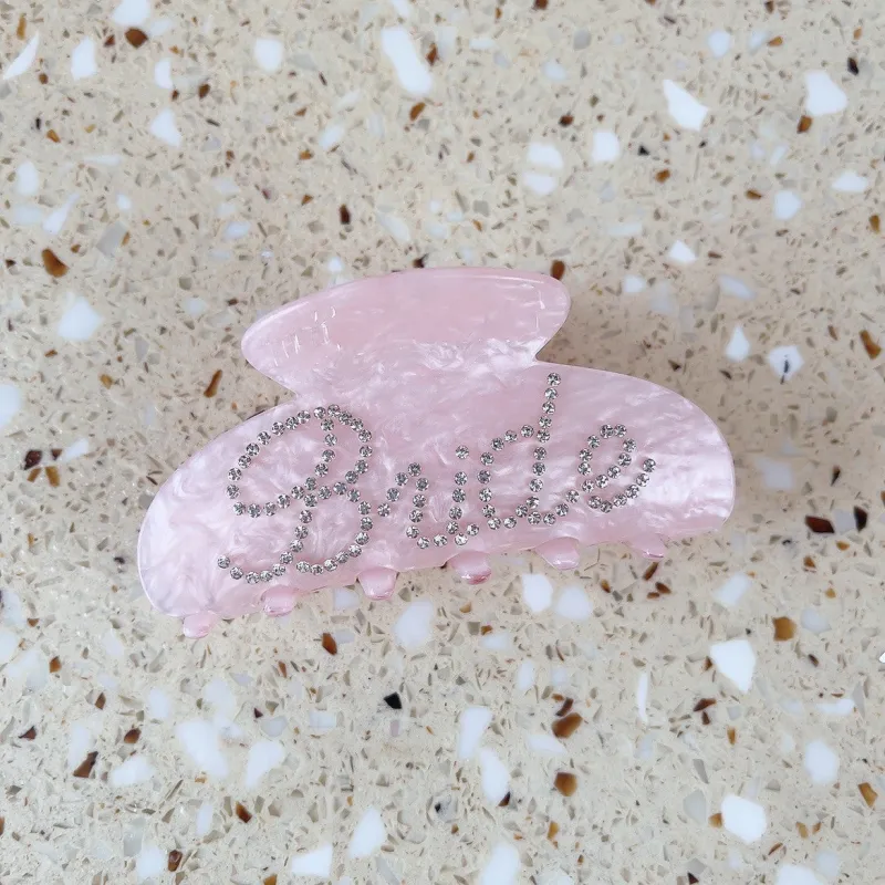 Letter Pearl Grab Clip Elegant Diamond Clip Large Hair Accessories CN396 sold by ChicSew