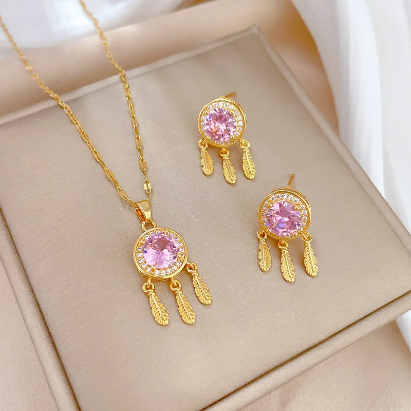Flash Diamond Tassel Luxury Dress Accessories Dinner Clavicle Necklace Earring CN364 sold by ChicSew