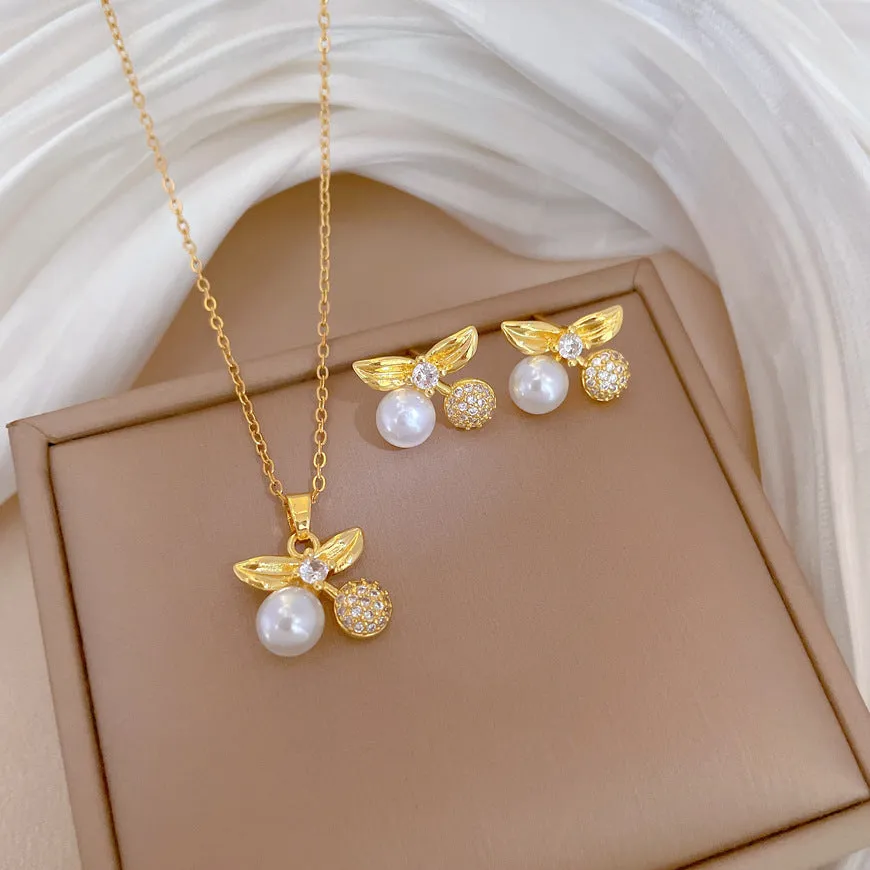 Flash Diamond Tassel Luxury Dress Accessories Dinner Clavicle Necklace Earring CN331 sold by ChicSew