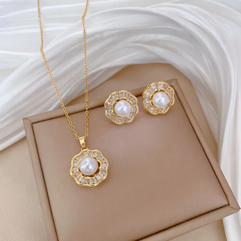 Flash Diamond Tassel Luxury Dress Accessories Dinner Clavicle Necklace Earring CN326 sold by ChicSew