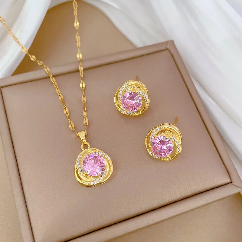 Flash Diamond Tassel Luxury Dress Accessories Dinner Clavicle Necklace Earring CN323 sold by ChicSew