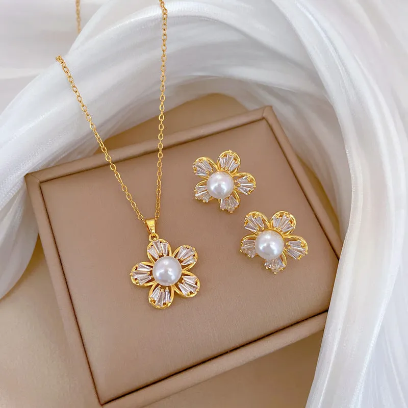 Flash Diamond Tassel Luxury Dress Accessories Dinner Clavicle Necklace Earring CN315 made by ChicSew