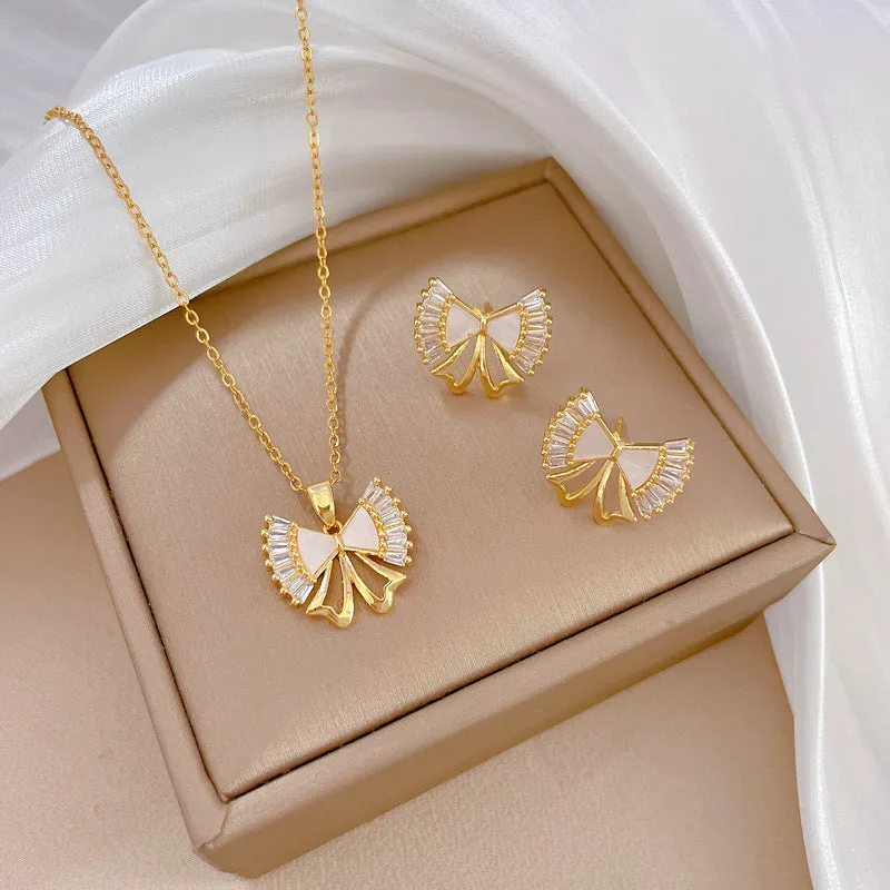 Flash Diamond Tassel Luxury Dress Accessories Dinner Clavicle Necklace Earring CN314 sold by ChicSew