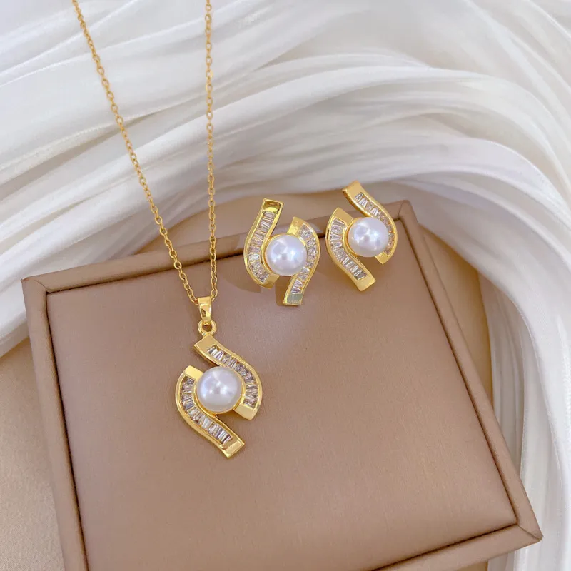 Flash Diamond Tassel Luxury Dress Accessories Dinner Clavicle Necklace Earring CN308 sold by ChicSew