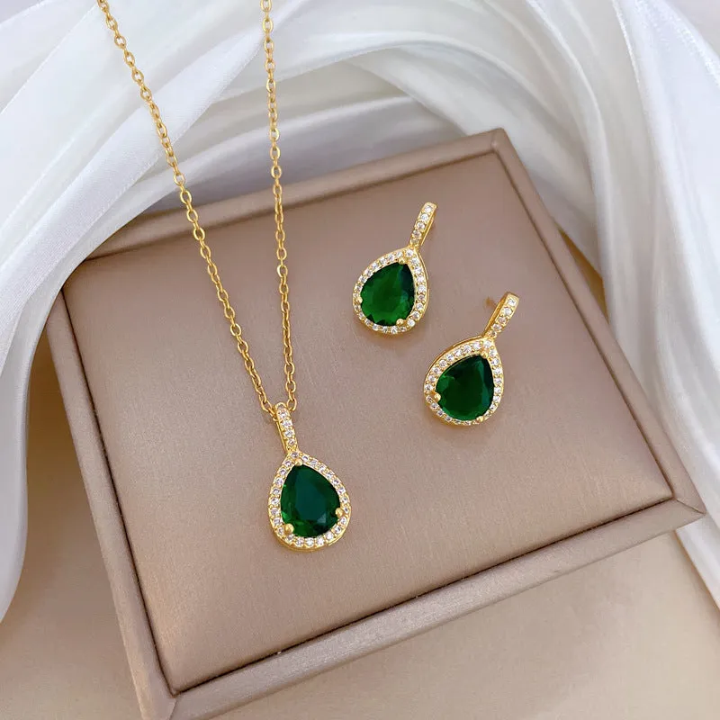 Flash Diamond Tassel Luxury Dress Accessories Dinner Clavicle Necklace Earring CN302 sold by ChicSew