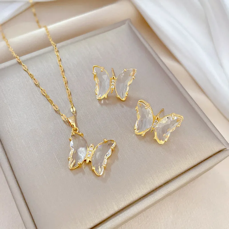 Flash Diamond Tassel Luxury Dress Accessories Dinner Clavicle Necklace Earring CN299 made by ChicSew