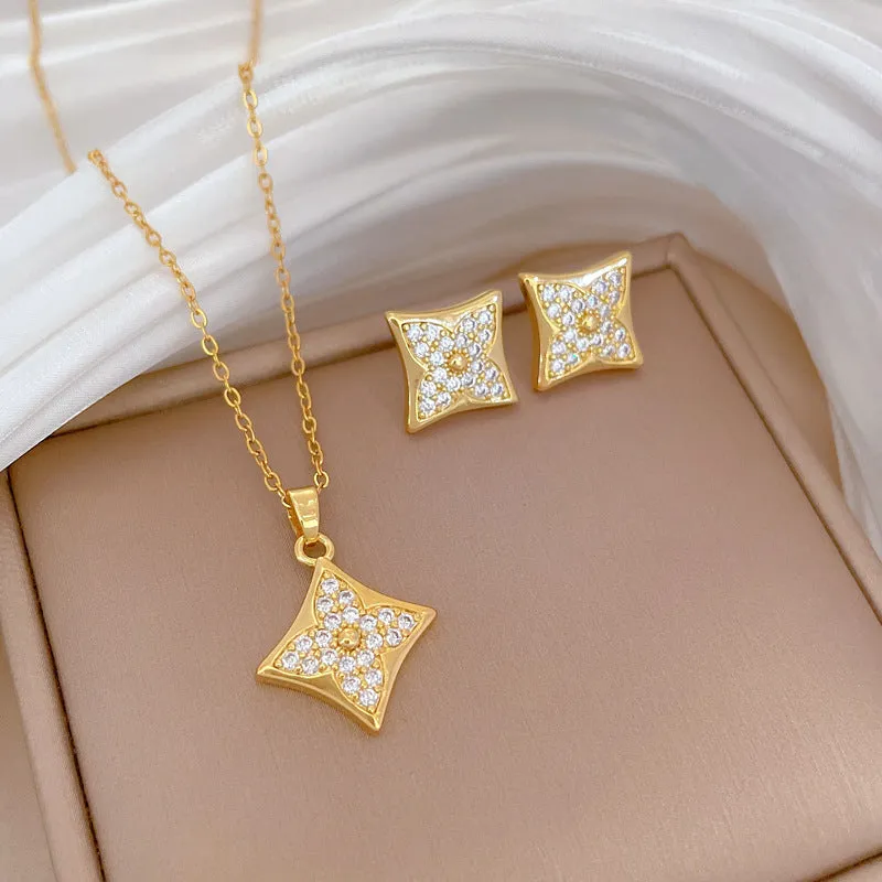 Flash Diamond Tassel Luxury Dress Accessories Dinner Clavicle Necklace Earring CN290 sold by ChicSew