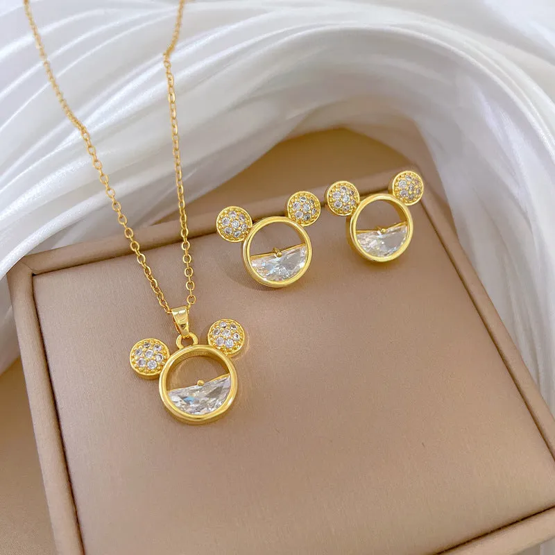 Flash Diamond Tassel Luxury Dress Accessories Dinner Clavicle Necklace Earring CN289 sold by ChicSew