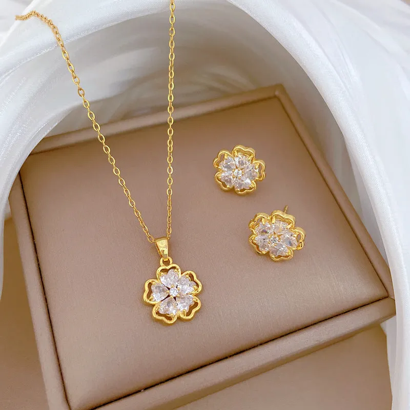 Flash Diamond Tassel Luxury Dress Accessories Dinner Clavicle Necklace Earring CN288 sold by ChicSew