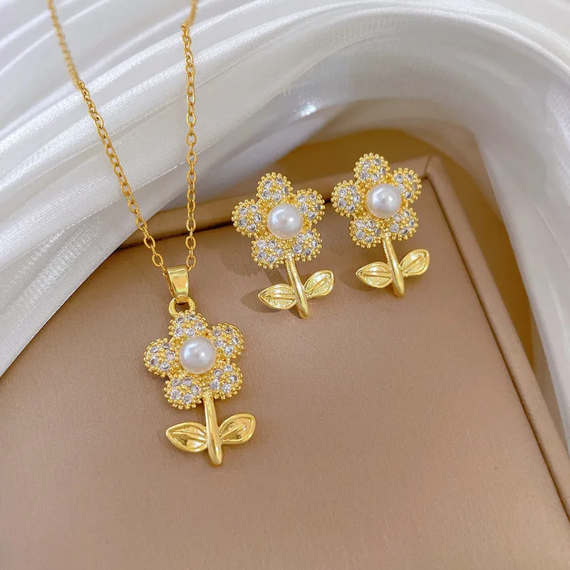 Flash Diamond Tassel Luxury Dress Accessories Dinner Clavicle Necklace Earring CN286 sold by ChicSew