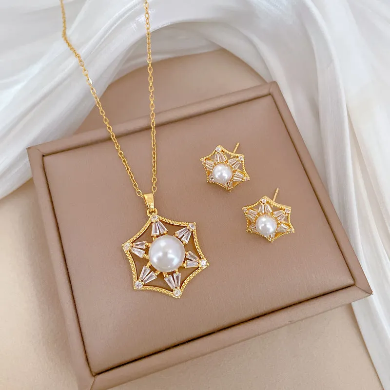 Flash Diamond Tassel Luxury Dress Accessories Dinner Clavicle Necklace Earring CN273 sold by ChicSew