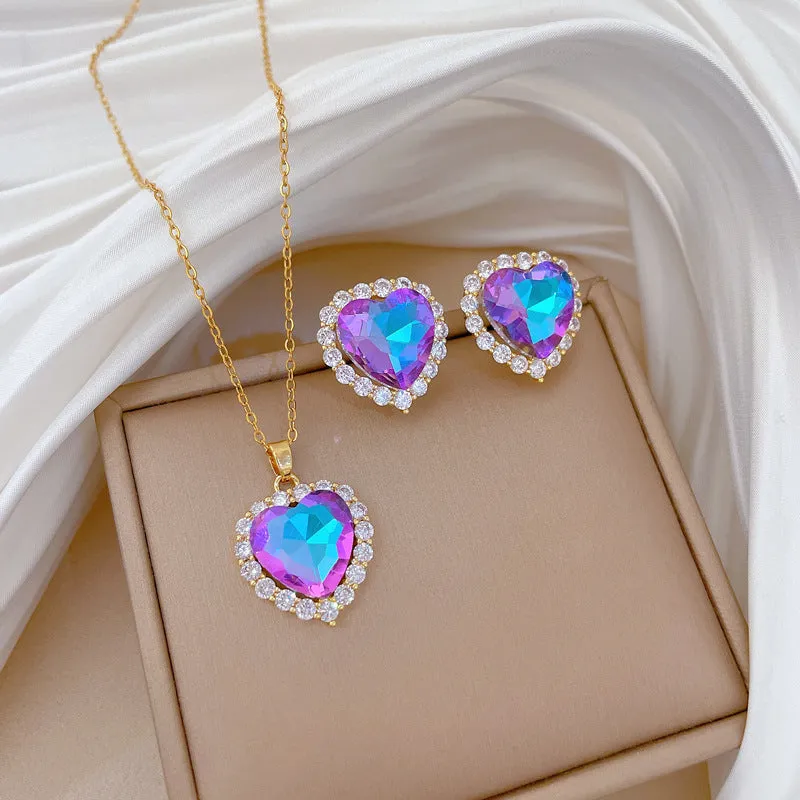 Flash Diamond Tassel Luxury Dress Accessories Dinner Clavicle Necklace Earring CN271 sold by ChicSew