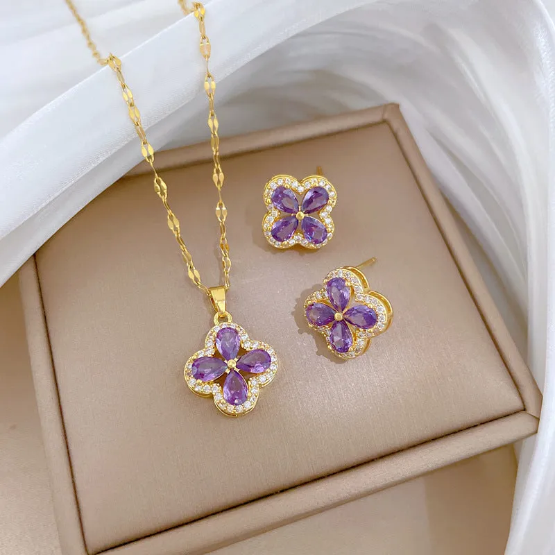 Flash Diamond Tassel Luxury Dress Accessories Dinner Clavicle Necklace Earring CN245 sold by ChicSew