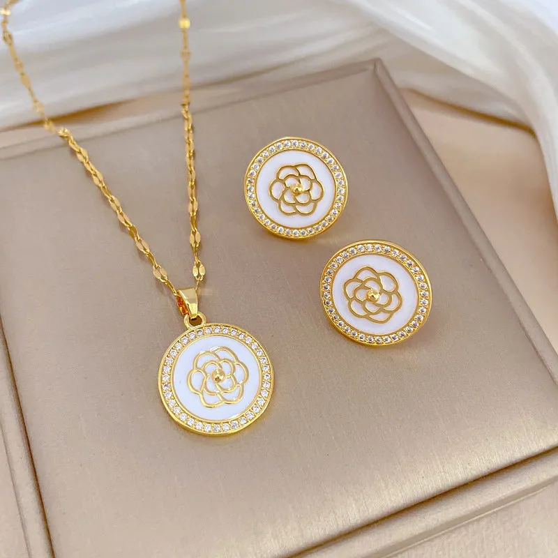 Flash Diamond Tassel Luxury Dress Accessories Dinner Clavicle Necklace Earring CN221 made by ChicSew