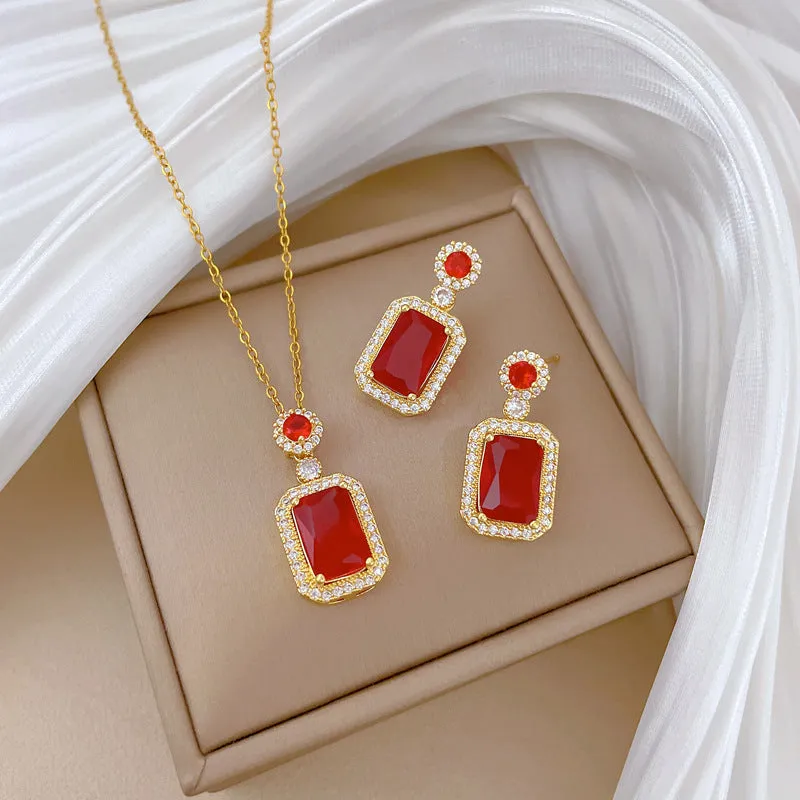 Flash Diamond Tassel Luxury Dress Accessories Dinner Clavicle Necklace Earring CN220 sold by ChicSew