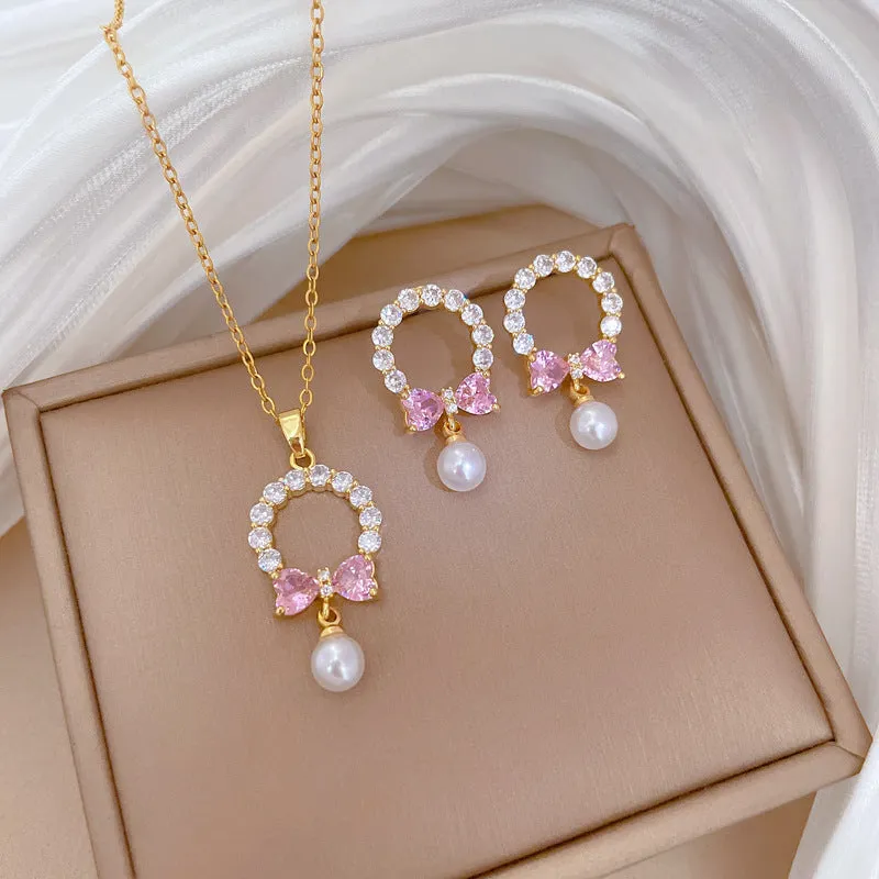 Flash Diamond Tassel Luxury Dress Accessories Dinner Clavicle Necklace Earring CN198 sold by ChicSew