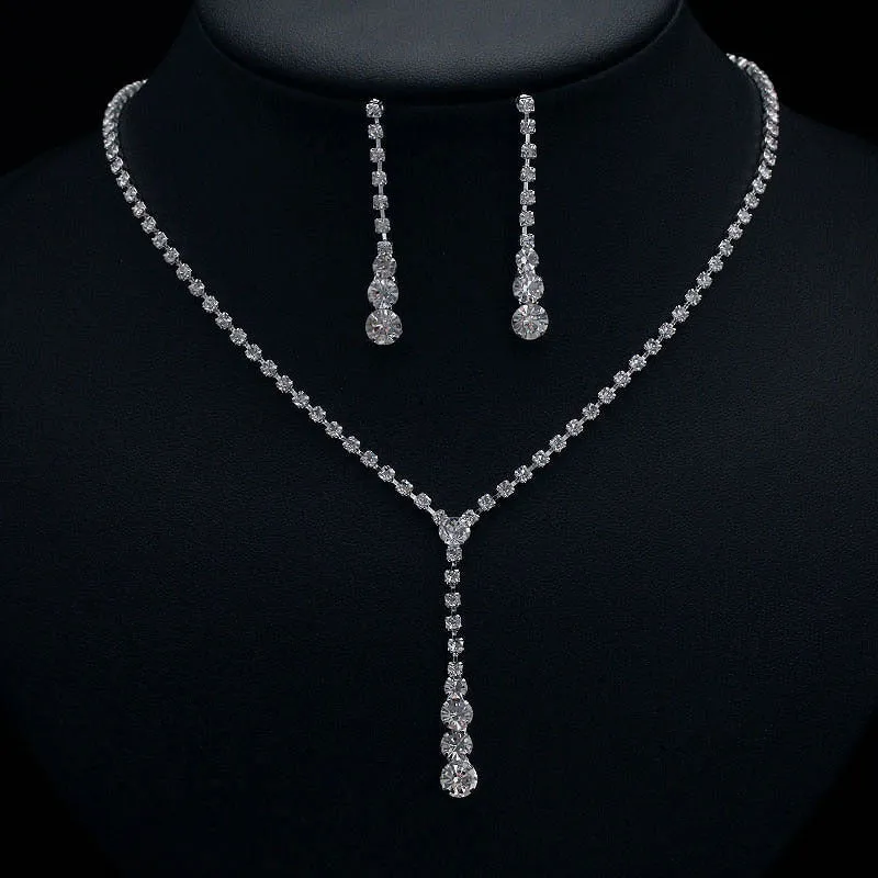 Flash Diamond Tassel Necklace Luxury Dress Accessories Dinner Clavicle Necklace CN169 made by ChicSew