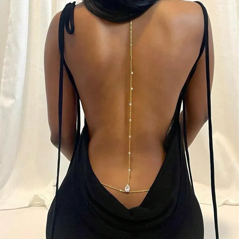 Light Luxury Zircon Long Necklace Bridal Wedding Banquet Chain Necklace Jewelry CN158 made by ChicSew