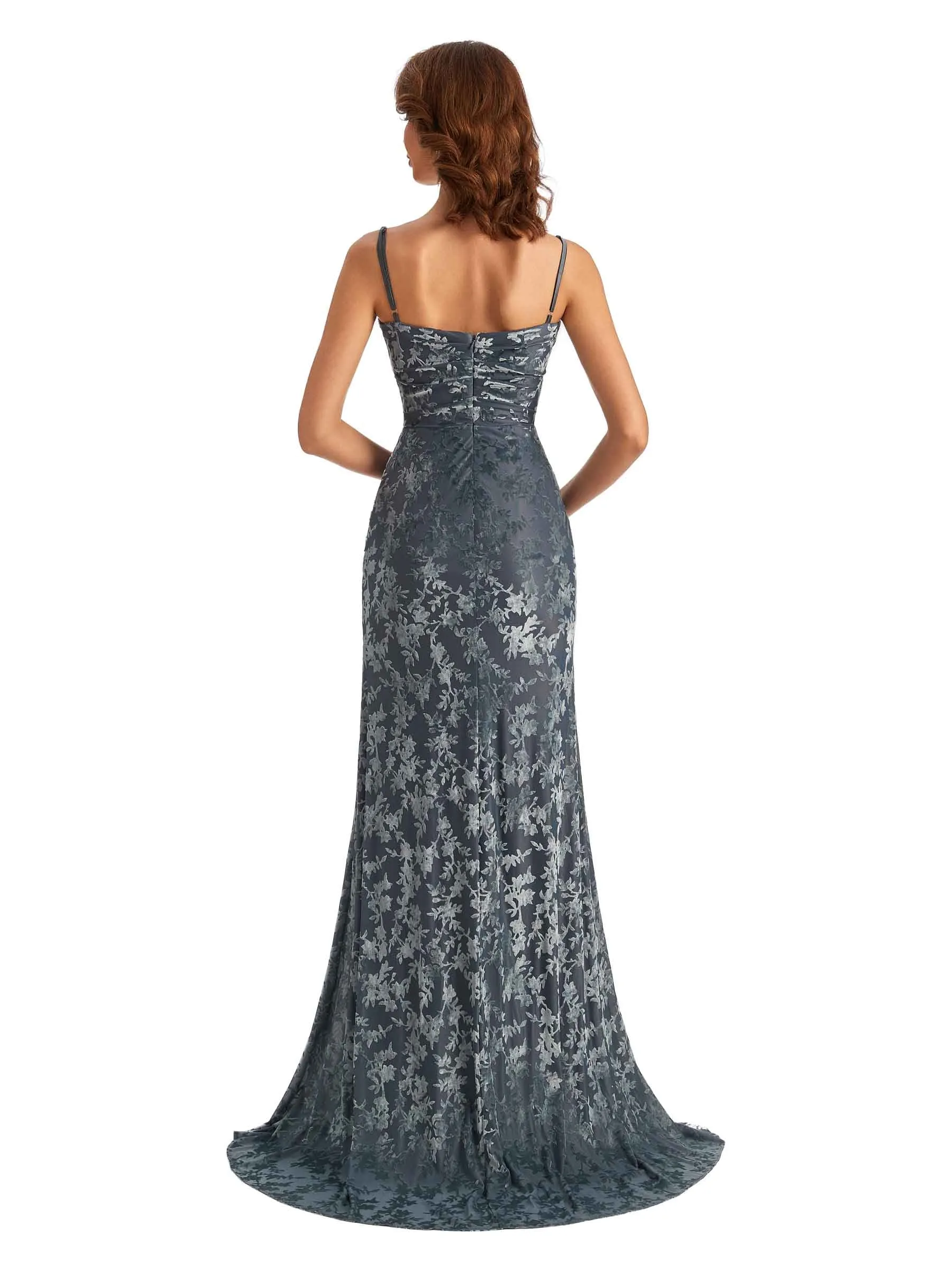 Unique Floral Velvet Winter Bridesmaid Dresses sold by ChicSew product image thumbnail 3