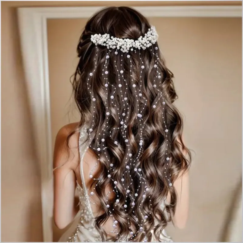 Multi-layer Hair Chain Female High-quality Elegant Bridal Headdress Rhinestone Hairpin CN160 sold by ChicSew
